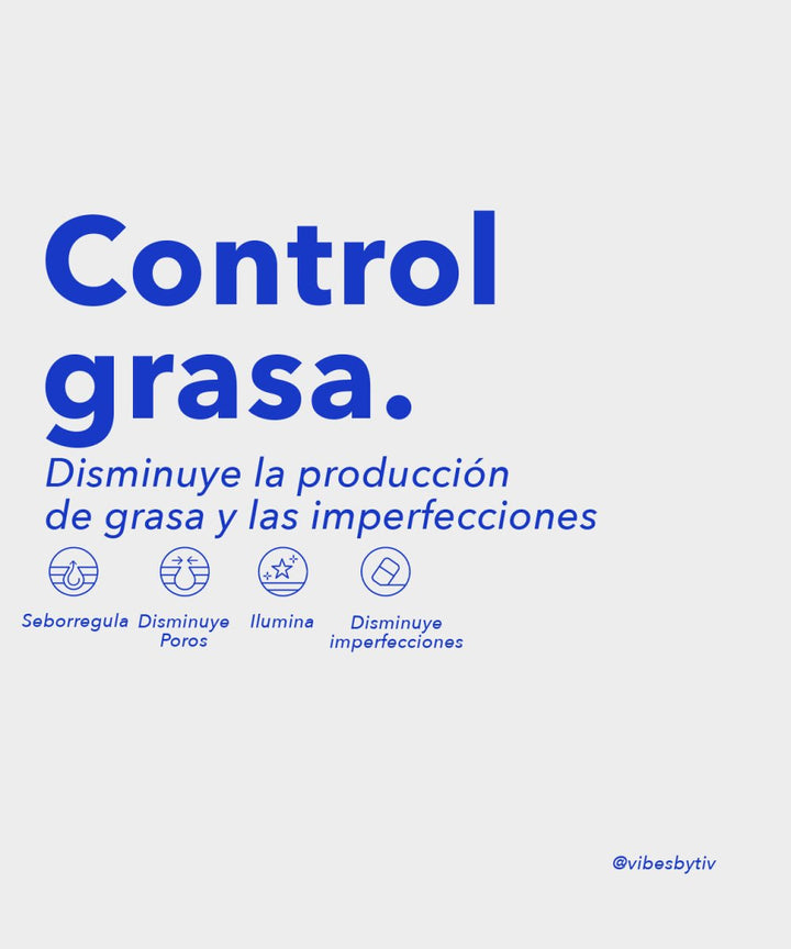 Controla la producción de grasa en tu piel y combate imperfecciones. Con silimarina, niacinamida y ácido salicílico.